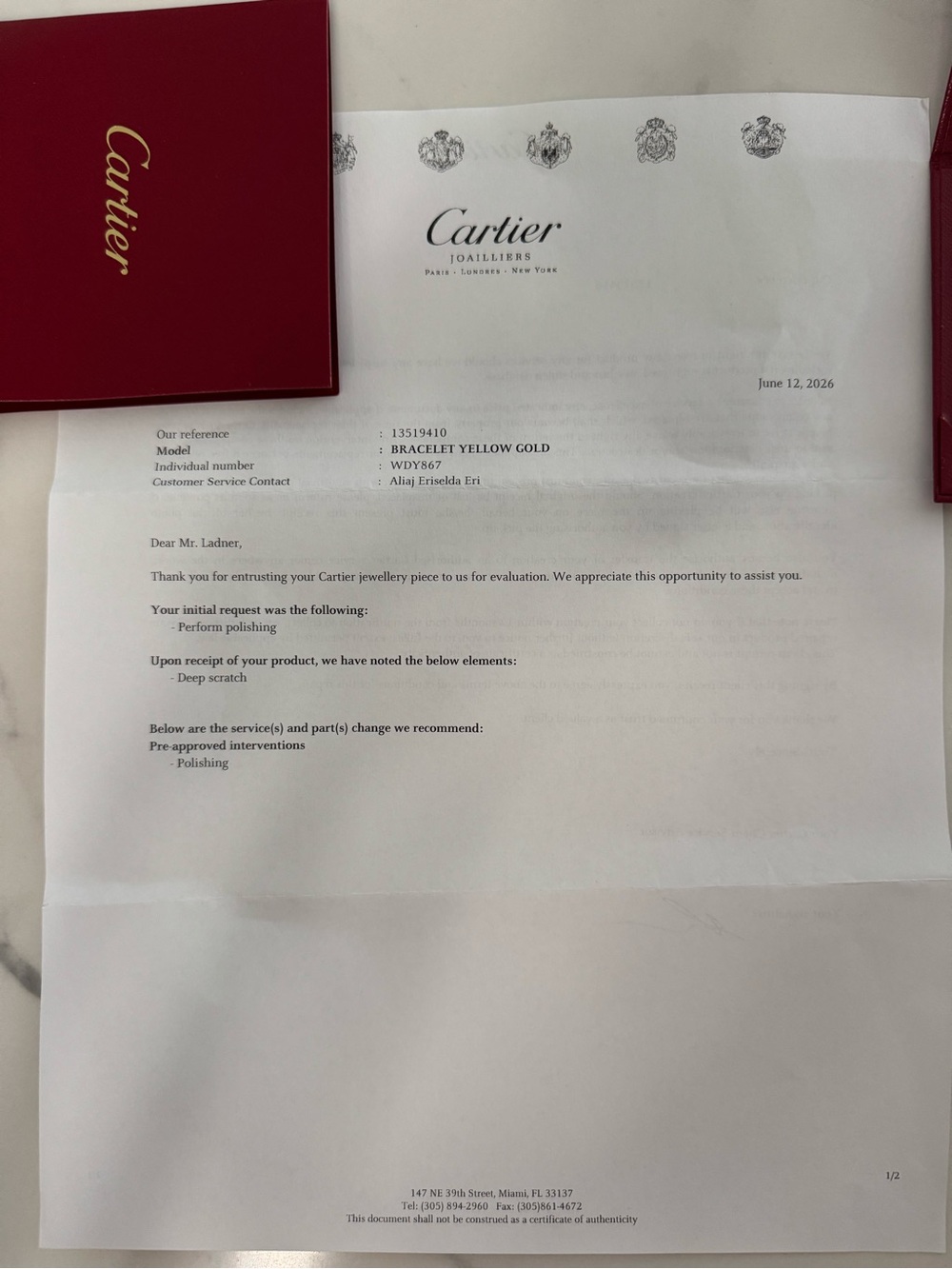 Cartier Gold Bracelet Set with Red Presentation Boxes and Cream Cushion - Picture 11 of 11